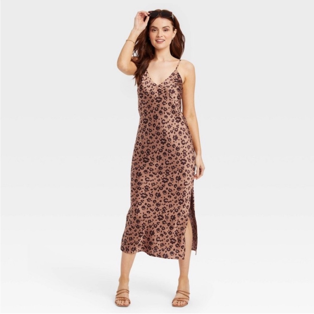 NWT A New Day Leopard Midi Slip Dress - Small